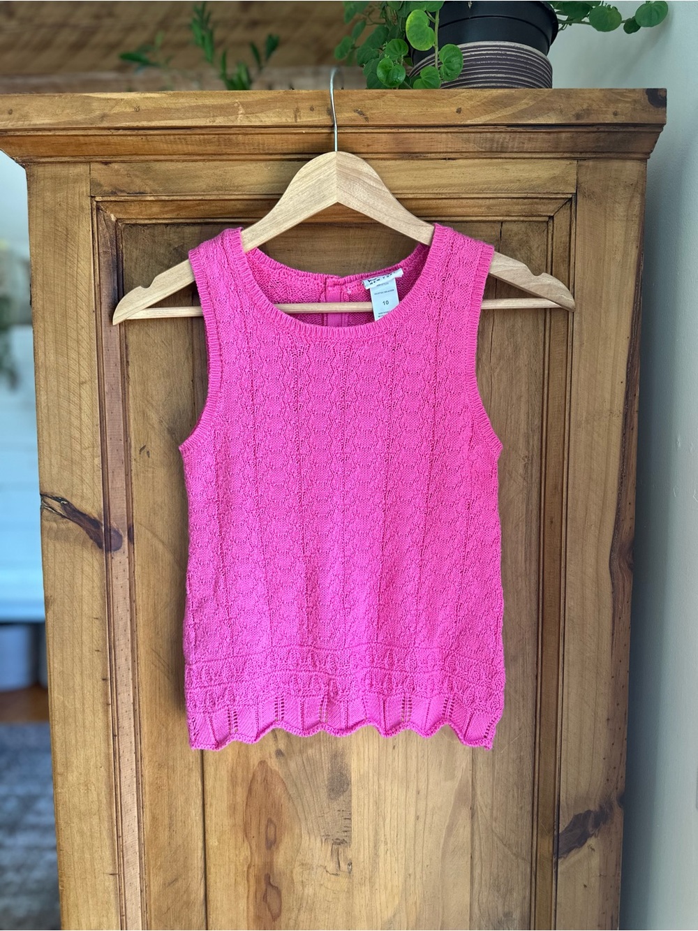 Bright Pink Sleeveless Knit Tank Top Size 10 Kids